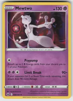 Mewtwo Holo Rare Crown Zenith 059/159 Pokemon - Image 1
