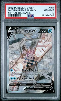 POKEMON SWORD & SHIELD ASTRAL RADIANCE FULL ART/ORIGIN FORME PALKIA V PSA 10 - Image 1