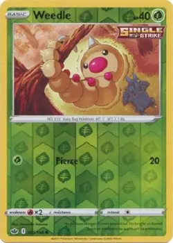 Weedle - 1 198 - Common Reverse Holo Chilling Reign Pokemon - Image 1