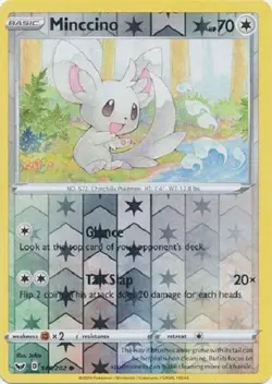 Minccino - 145 202 - Common Reverse Holo Sword & Shield Pokemon - Image 1