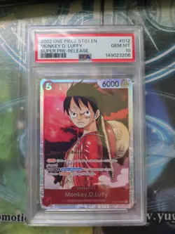 One Piece Monkey D. Luffy Super Pre-Release Starter Deck ST01-012 PSA 10 - Image 1