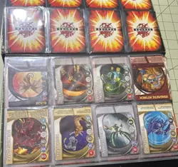 LOT OF 88 VINTAGE BAKUGAN BRAWLERS TRADING CARDS WITH Green BINDER - Image 5