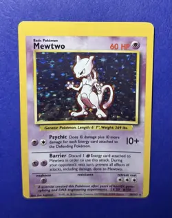 1999 Base Set Mewtwo ERROR Miscut Holo Rare 10/102 Pokemon Card - Image 4