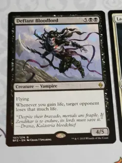 C3720 MAGIC MTG BATTLE FOR ZENDIKAR LANTERN SCOUT DEFIANT BLOODLORD NM RARE - Image 2