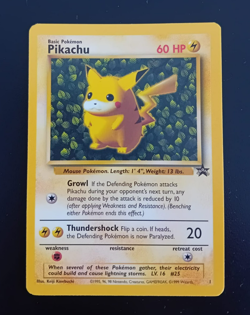 Pokemon TCG Pikachu 60 HP Promo Wizards Black Star Basic 25 1999 Vintage - Image 1