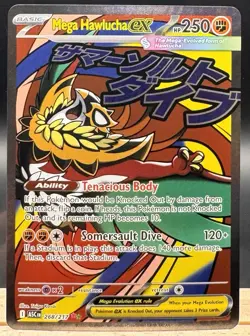 Mega Hawlucha ex 268/217 Mega Attack Rare Holo Ascended Heroes Pokemon TCG NM - Image 1