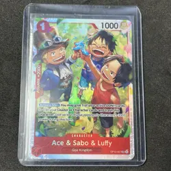 Ace & Sabo & Luffy - One Piece TCG OP13-007 Carrying On His Will SR Foil - Image 1