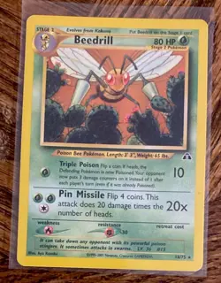2001 POKEMON NEO DISCOVERY BEEDRILL CARD 18/75 STAGE 2 80 HP - Image 1