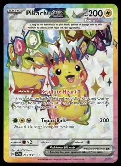 Pokemon Cards Pikachu ex 219/191 Surging Sparks Ultra Rare NM - Image 1