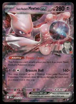 Pokemon Cards Team Rocket's Mewtwo ex 081/182 Destined Rivals Double Rare NM - Image 1