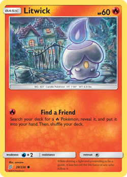 Litwick 28/236 Common | Unified Minds | Pokemon Card - Image 1