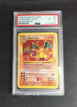 🔥 Charizard Shadowless 4/102 - PSA 4 - Pokemon Set Base 🔥 - Image 1