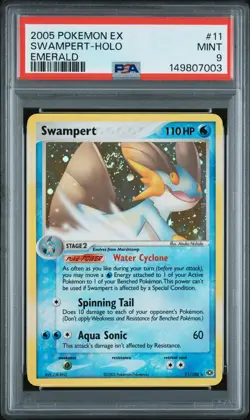 2005 POKEMON EX EMERALD #11 SWAMPERT-HOLO PSA 9 - Image 1