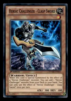 Heroic Challenger - Clasp Sword NUMH-EN011 Super Rare Number Hunters Yu-Gi-Oh NM - Image 1
