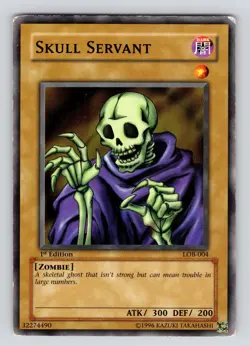 MP - YuGiOh 1st Edition Legend of Blue Eyes Skull Servant LOB-004 Common - Image 1