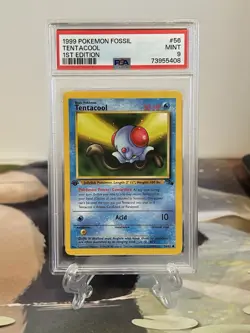 Pokemon Card 1st Edition Tentacool - Fossil Set No. 56/62 - PSA 9 MINT - Image 1