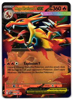 Mega Charizard Y ex 030 - Mega Evolution Promo Pokemon TCG Holo - NM Card - Image 1