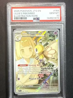 POKEMON JOURNEY TOGETHER ILLUSTRATION RARE LILLIE'S RIBOMBEE PSA GEM MINT 10 - Image 1