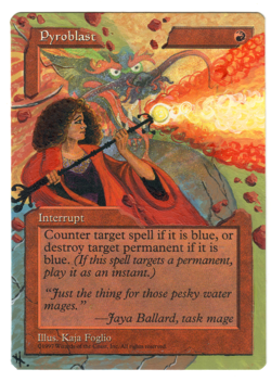 Pyroblast Altered Art Retro Frame EDH Commander MTG Instant Hand Painted Red - Image 1