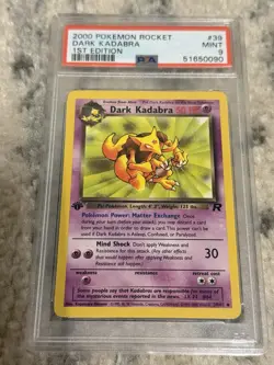2000 POKEMON ROCKET 1ST EDITION #39 DARK KADABRA PSA 9 - Image 1