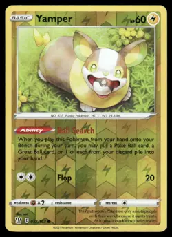 Yamper 052/163 Common Battle Styles Pokemon Reverse Holo Lightly Played - Image 1