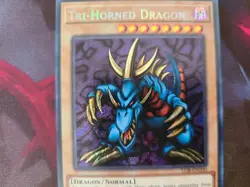 Yugioh Tri-Horned Dragon LOB-EN000 Secret Rare 25th Anniversary NM - Image 2