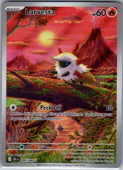 Larvesta 099/086 SV: Black Bolt - Pokemon Card - NM - Image 1