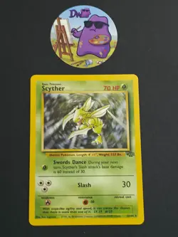 Pokemon TCG Scyther 26/64 - English Jungle WOTC Non Holo Rare Card NM - Image 1
