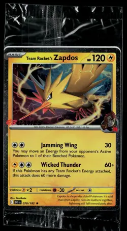 Team Rocket's Zapdos 070/182 Destined Rivals Rare Pokemon EB Games Promo - Image 1