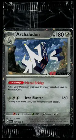 Archaludon 107/142 Stellar Crown Rare Pokemon EB Games Promo - Image 1