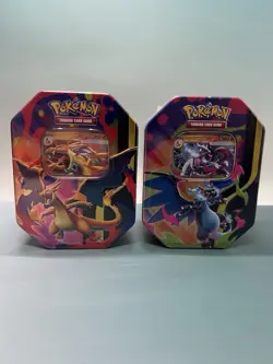 Mega Charizard X & Y Ex Tins Set of 2 Factory Sealed Pokemon TCG - Image 1