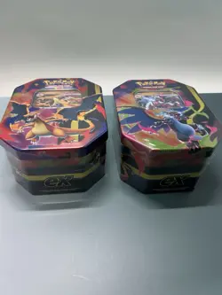 Mega Charizard X & Y Ex Tins Set of 2 Factory Sealed Pokemon TCG - Image 5