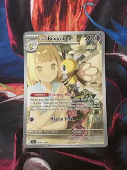 Pokemon TCG Lillie's Ribombee Journey Together Illustration Rare 164/159 - Image 1