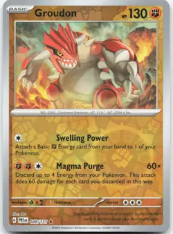 Groudon 049/131 Holo Rare Prismatic Evolutions Pokemon Reverse Holo Near Mint - Image 1