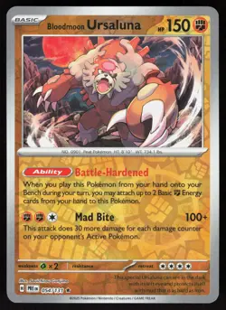 Bloodmoon Ursaluna 054/131 Holo Prismatic Evolutions Pokemon Reverse Holo NM - Image 1