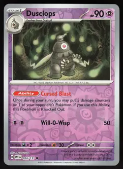 Dusclops 036/131 Common Prismatic Evolutions Pokemon Reverse Holo Near Mint - Image 1
