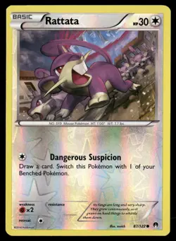 Rattata 87/122 BREAKpoint Pokemon Reverse Holo NM/M - Image 1