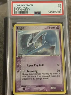 Pokemon Lugia EX POP Series 5 002/017 Holo Rare 2007 PSA Graded Card English - Image 1