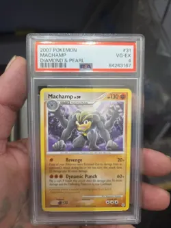 2007 POKEMON DIAMOND & PEARL #31 MACHAMP PSA 4 - Image 1