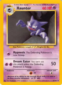 Haunter (029/102) Uncommon Base Set NM Pokemon TCG - Image 1