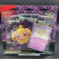 Pokemon Paldean Fates Tech Sticker Collection 3 Booster Pack Blister- Fidough - Image 1
