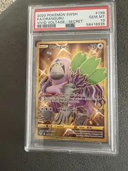 Pokemon PSA 10 Oranguru 199/185 Vivid Voltage Gold Secret Rare - Image 2