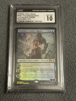 Tezzeret, Artifice Master Foil CGC 10 Core Set 2019 Mythic Rare Planeswalker - Image 1