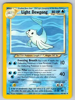 Light Dewgong 45/105 Unlimited Uncommon Neo Destiny Pokemon Near Mint - Image 1