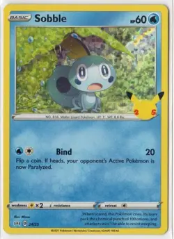 Sobble 24/25 Holo Rare Pokemon McDonald's 25th Anniversary Promo 2021 LP - Image 1