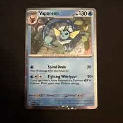 *DOUBLE SWIRL* Vaporeon Cosmos Holo 168 Scarlet & Violet Promo EN NM Pokemon - Image 3