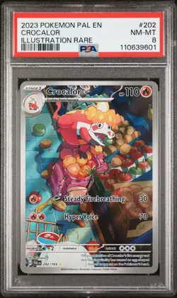 PSA 8 NM-MT Crocalor 202/193 Illustration Rare Full Art - Pokemon PAL SV02 - Image 1