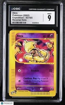 2002 Pokemon Expedition Abra Reverse Holo 93/165 CGC 9 #93/165 - Image 1