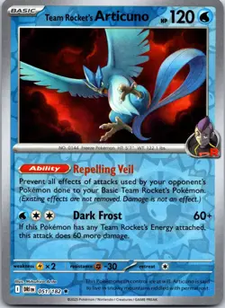 Team Rocket's Articuno 051/182 Rare Destined Rivals Pokemon Reverse Holo NM - Image 1