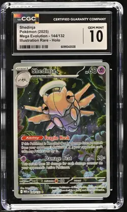 Shedinja 144/132 Illustration Rare Holo Mega Evolution Pokemon CGC 10 Gem Mint - Image 1